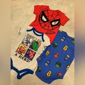 0-3 month Marvel onesies. New without tags.